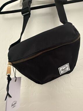 Herschel Supply Company Black Waist Pack with Gold Zipper